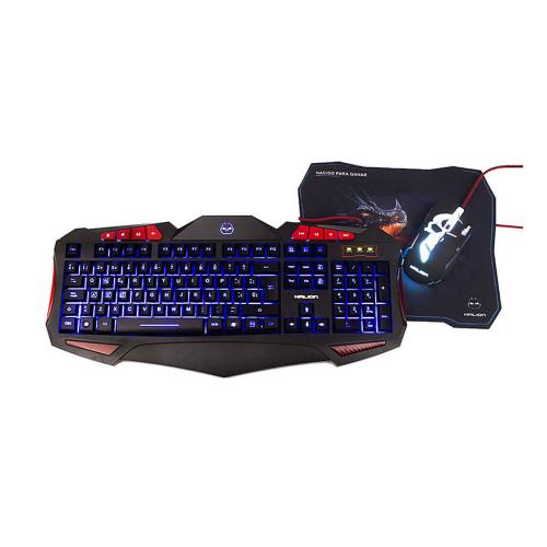 KIT 3 EN 1 HALION TITAN HA-845C  TECLADO + MOUSE + PAD M